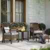 Sr Outdoor Patio Chairs Set Of 2 With Ottoman And Coffee Table 5 Piece Outdoor Patio Furniture Set For Porch,Balcony,Backyard,Poolside