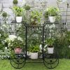 Artisasset Garden Cart Stand & Flower Pot Plant Holder Display Rack, 6 Tiers, Parisian Style - Perfect For Home, Garden, Patio Black Rt