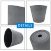 2 Pcs 15" Round Plant Pots With Drainage Holes, Dark Grey