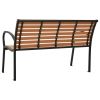 Garden Bench 49.2" Steel And Wpc Black And Brown