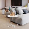 Metal Patio Side Table 18Ã‚â‚¬Â X 18Ã‚â‚¬Â Heavy Duty Weather Resistant Anti-Rust Outdoor End Table Small Steel Round Coffee Table Porch Table Snack Table F