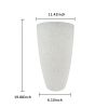2 Pcs 20" H Tall Planters Plastic Plant Pots With Drainge, 11" W Large Round Tree Pot With Marble Pattern, White