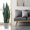 2 Pcs 10" Round Plant Pots With Drainage Holes, Cement Gray