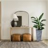 2 Pcs 20"H Tall Planters Plastic Plant Pots With Drainage, 12"W Large Square Tree Pot With Cement Pattern, Dark Grey