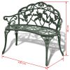 Garden Bench 39.4' Cast Aluminium Green