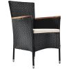Outdoor Patio Garden Pe Rattan Dining Table Set 7-Piece