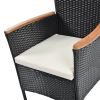 Outdoor Patio Garden Pe Rattan Dining Table Set 7-Piece