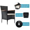 Outdoor Patio Garden Pe Rattan Dining Table Set 7-Piece