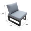 Aluminum Outdoor Patio Furniture Set, Modern Patio Conversation Set Of 7, Outdoor Sectional Metal Sofa With 5 Inch Cushion And Coffee Table For Balcon