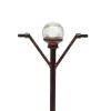 Solar Wind Spinner, Windmill Willow Leaves-Improved 360 Degrees Swivel Led Lighting Solar Powered Glass Ball With Kinetic Wind Spinner-Metal Sculpture