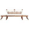 Garden Bench With Cushions 2-In-1 74.8' Solid Acacia Wood