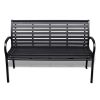 Garden Bench 49.2' Steel And Wpc Black