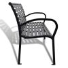 Garden Bench 49.2' Steel And Wpc Black