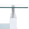 110*60*45.5Cm Double-Glazed Dining Table Stainless Steel Table Legs