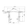 13Ft.Lx4.5Ft.W Iron Double Tiered Backyard Patio Bbq Grill Gazebo With Bar Counters&Extendable Shades, White