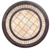 Handmade Dining Table Contemporary Round A Tile-Top Design With Heavy-Duty Aluminum Frame 28" Dia X 28.6" Height