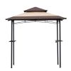 Outdoor Grill Gazebo 8 X 5 Ft, Shelter Tent, Double Tier Soft Top Canopy And Steel Frame With Hook And Bar Counters