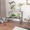 Mecor 2-Tier Metal Plant Stand, Large-Capacity Indoor/Outdoor Flower Pot Holder Stand For Potted Plant, Decorative Plant Rack For Home Garden Patio Ba