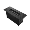 50In Outdoor Gas Fire Pit Table,50000Btu Steel Propane Firepit Dinning Table, Lava Rock, Retangular,