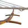 1-Person Hammock With Stand Set For Outside & Inside, Indoor Outdoor Standalone Plywood+Canvas