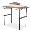 Outdoor Grill Gazebo 8 X 5 Ft, Shelter Tent, Double Tier Soft Top Canopy And Steel Frame With Hook And Bar Counters