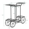Artisasset Garden Cart Stand & Flower Pot Plant Holder Display Rack, 6 Tiers, Parisian Style - Perfect For Home, Garden, Patio Black Rt