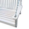 Front Porch Swing With Armrests, Wood Bench Swing With Hanging Chains,For Outdoor Patio ,Garden Yard, Porch, Backyard, Or Sunroom,Easy To Assemble,Whi