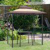 Outdoor Grill Gazebo 8 X 5 Ft, Shelter Tent, Double Tier Soft Top Canopy And Steel Frame With Hook And Bar Counters