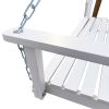 Front Porch Swing With Armrests, Wood Bench Swing With Hanging Chains,For Outdoor Patio ,Garden Yard, Porch, Backyard, Or Sunroom,Easy To Assemble,Whi