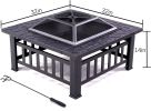 32 Inch Outdoor Fire Pit Table Outside Backyard Patio Square Firepit Table