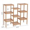 100% Bamboo High-Grade Plant Shelf Multi - Functional 9-Layer Shelf Flower Pot Shelf Display Shelf 96 * 90 * 33Cm Natural Yf