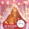 Outdoor Indoor Portable Folding Princess Castle Tent Kids Children Funny Play Fairy House Kids Play Tent(Warm Led Star Lights)