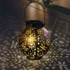 Solar Lantern Outdoor Hanging Lights Metal Led Decorative Garden Lights Waterproof Light For Patio, Yard