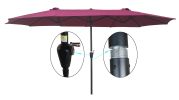15Ftx9Ftdouble-Sided Patio Umbrella Outdoor Market Table Garden Extra Large Waterproof Twin Umbrellas With Crank And Wind Vents For Garden Deck Backya