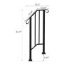 Artisasset Matte Black Outdoor 1St Tier Iron Handrail Rt