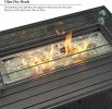 43 Inch Outdoor Fire Pit Table 50; 000 Btu Wicker Auto-Ignition Gas Fire Pit Table For Outside With Aluminum Tabletop;  Etl Certification
