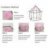 Outdoor Indoor Portable Folding Princess Castle Tent Kids Children Funny Play Fairy House Kids Play Tent(Led Star Lights)