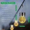 Outdoor Hanging Solar Lights Waterproof Glass Decorative Garden Lights Solar Lantern With Handle For Yard,Garden,Patio