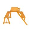 138.5*137*75Cm Solid Wood Load-Bearing 150Kg Dual-Purpose Conjoined Table And Chair