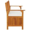 Storage Bench With Cushion 66.9" Solid Wood Acacia