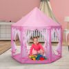 53"H Princess Castle Play Tent House With Led Star Lights For Kids, Indoor And Outdoor, Pink Xh