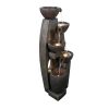 39Inches Modern Resin Floor-Standing Fountain With Warm Led Light