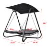 Outdoor Swing Hammock Bed With Canopy Textilene Cushion For Patio, Backyard,Garden, Porch, Black
