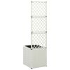 Trellis Raised Bed With 1 Pot 11.8"X11.8"X42.1" Poly Rattan White