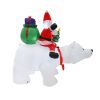 2.1M Length Christmas Inflatables Outdoor Santa Clause Riding The Polar Bear With Shaking Head, Blow Up Decoration Clearance With Led Lights Built-In