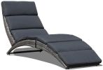 Patio Chaise Lounge, Outdoor Lounge Chair, Pe Rattan Foldable Chaise Lounger