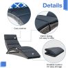 Patio Chaise Lounge, Outdoor Lounge Chair, Pe Rattan Foldable Chaise Lounger