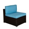 Outdoor Garden Patio Furniture 7-Piece  Pe Rattan Wicker Sectional Cushioned Sofa Sets