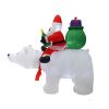 2.1M Length Christmas Inflatables Outdoor Santa Clause Riding The Polar Bear With Shaking Head, Blow Up Decoration Clearance With Led Lights Built-In