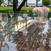 Turnbury Outdoor 7 Piece Patio Wicker Gas Fire Pit Set Rectangular Table With Arm Chairs By Direct Wicker